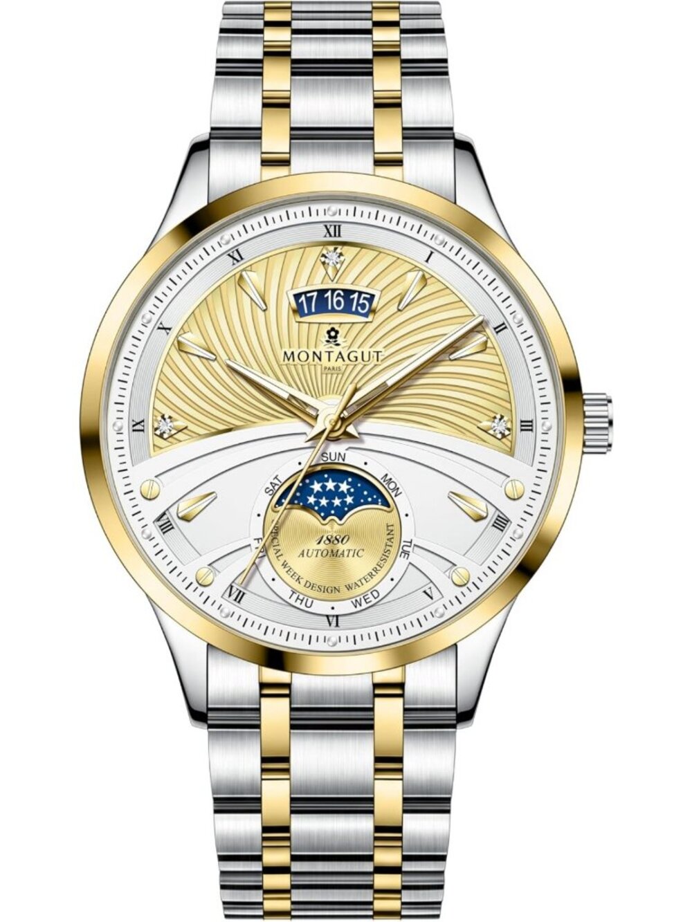 Men's Automatic Self-Winding Mechanical Watch, Waterproof Analog Wristwatch